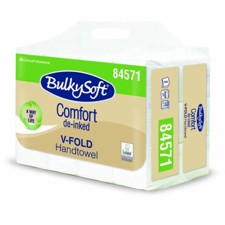 Ekologiczny ręcznik papierowy w listkach mocny i chłonny 24x21cm składany typu ZZ V-FOLD 3000szt biały 2 warstwy