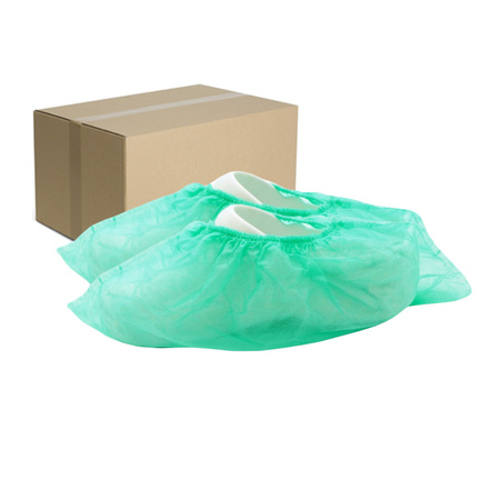 Ochraniacze na buty flizelinowe niskie zielone 100szt (50par) x 10op