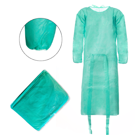 Fartuch jednorazowy zielony XL z gumką (flizelina 24g) 10szt