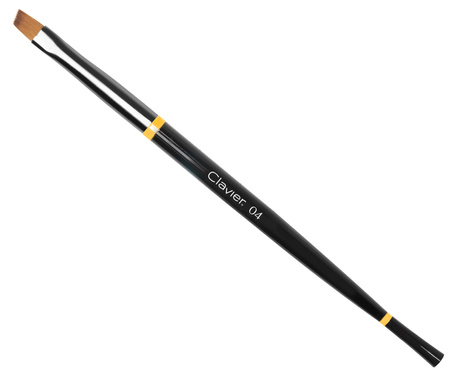 Pędzelek do żelu i akrylożelu Clavier - 04 skośny One Stroke - czarny