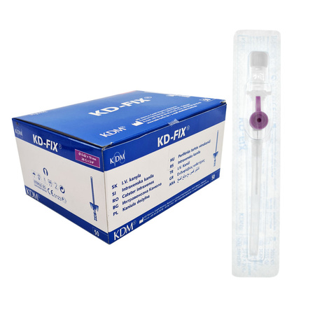 Wenflon fioletowy 26G 0,62mm x 19mm kaniula dożylna KD-Fix 50szt