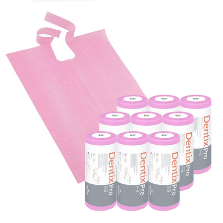 Śliniak dentystyczny na rolce 50cm x 65cm różowy podfoliowany 54g DentixPro 270szt