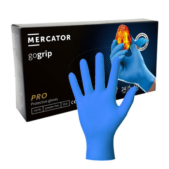 Rękawiczki nitrylowe L niebieskie Mercator Gogrip 50szt
