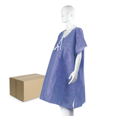 Koszula do porodu L/XL jednorazowa wiązany dekolt SMS 100szt