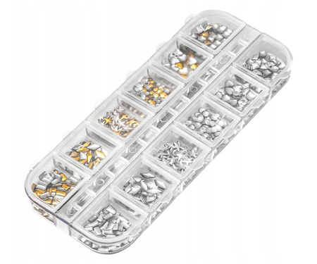 Cyrkonie do paznokci Clavier złoto-srebrne - 055