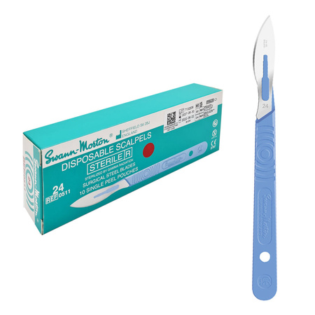 Skalpel chirurgiczny 24 sterylny 10szt stal nierdzewna Swann-Morton
