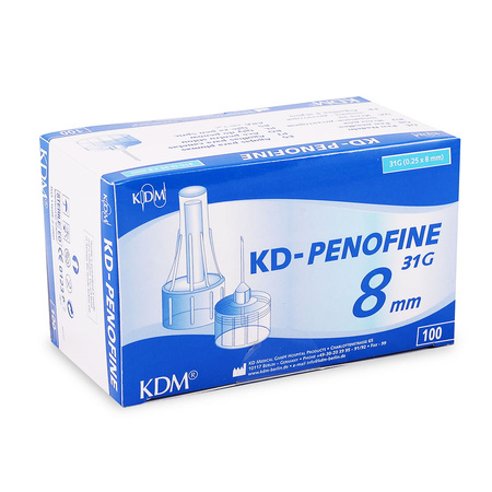 Igły do penów insulinowych 31G 8mm x 0,25mm KDM KD-Penofine 100szt