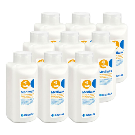 Mediwax krem do rąk 500ml do pielęgnacji suchej i wrażliwej skóry 9szt