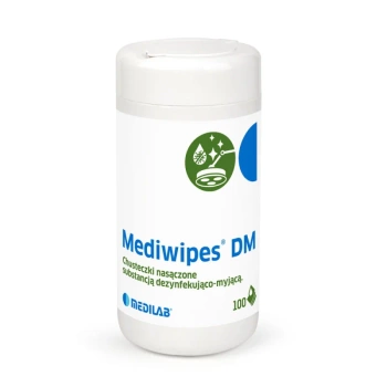 Chusteczki Mediwipes DM do dezynfekcji i mycia powierzchni nieinwazyjnych 100szt tuba