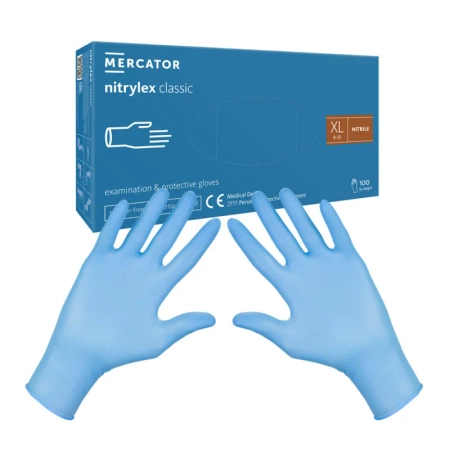 Rękawiczki nitrylowe XL niebieskie Mercator Nitrylex Classic 100sztuk