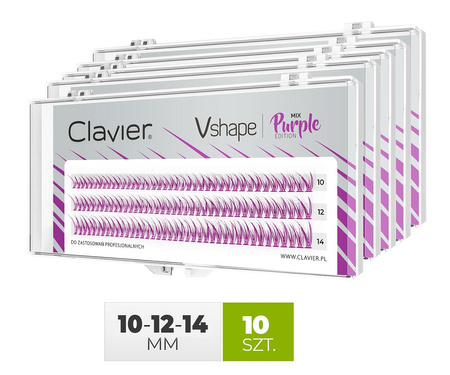 Kępki - Vshape Colour Edition 10/12/14mm, opakowanie 10 szt. - PURPLE, Mix