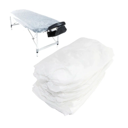 Prześcieradło jednorazowe z gumką 100cm x 220cm białe włóknina 15g 10szt