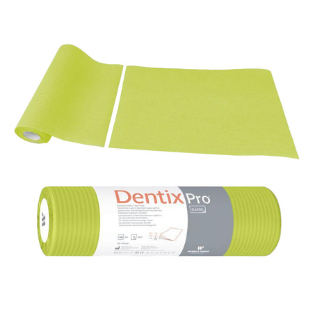 Serweta dentystyczna na rolce 33cm x 48cm limonkowa podfoliowana 54g DentixPro 40szt