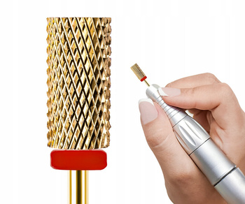 Frez Karbidowy z Węglika Spiekanego, walec3/32 Large Barrel Gold(F)-czerwony (delikatny)