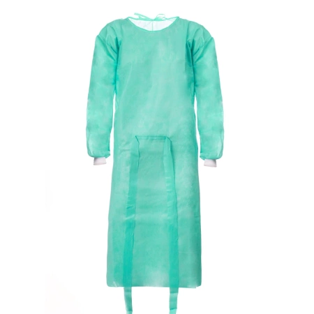 Fartuch jednorazowy zielony XXL z mankietem (flizelina 24g) 100szt