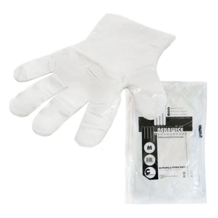 Rękawiczki foliowe zrywki jednorazowe rozmiar M 100szt x 20op karton