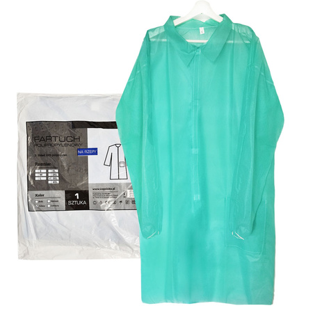 Fartuch jednorazowy zielony XXXL na rzepy (flizelina 22g) 1szt