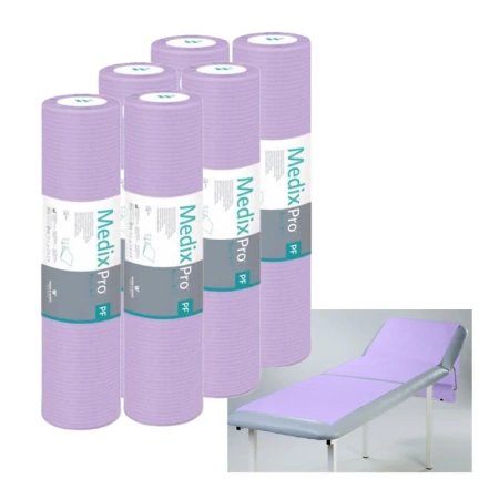 Podkład higieniczny na rolce 60cm x 50cm fioletowy podfoliowany 54g MedixPro 480szt