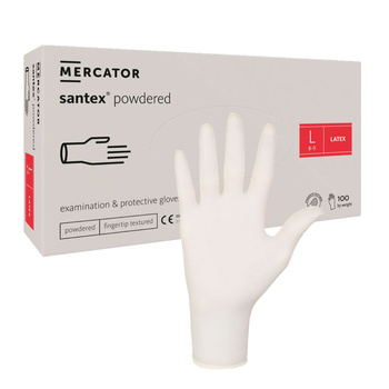 Rękawiczki lateksowe L pudrowane Santex powdered finger txt 100sztuk