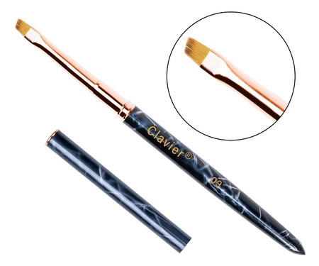 Pędzelek Skośny do żelu i zdobień 7mm - ONE STROKE- 09 MARBLE