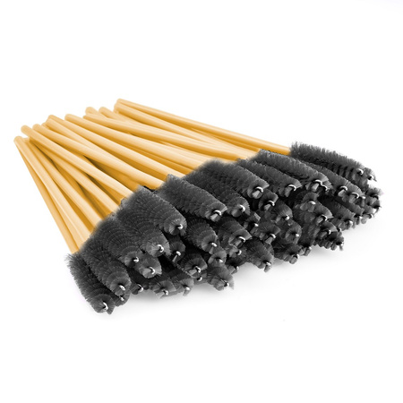 Szczoteczka Spiralka - do Rzęs i Brwi, 50 szt. - złoto-czarna