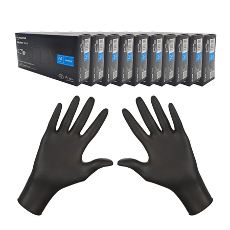 Rękawiczki nitrylowe M czarne Mercator Nitrylex Black 100sztuk karton 10op