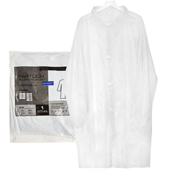 Fartuch jednorazowy biały XXXL na rzepy (flizelina 22g) 1szt