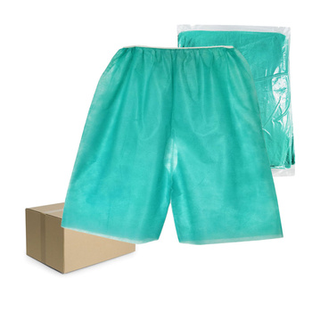 Spodenki do kolonoskopii dla pacjenta zielone flizelina 25g karton 250szt