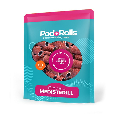 Nakładki Ścierne do frezarki Clavier, Medisterill do Pedicure, PodoRolls,80# - 50szt.