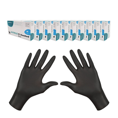 Rękawiczki nitrylowe czarne M Master Glove Nitrile PF Standard Black 100szt karton 10op