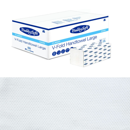 Ręcznik papierowy w listkach 24x21cm składany typu ZZ V-FOLD 3000szt biały 2 warstwy