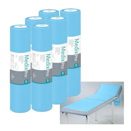 Podkład higieniczny na rolce 60cm x 50cm niebieski podfoliowany 54g MedixPro 480szt