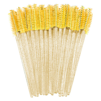 Szczoteczka Spiralka - do Rzęs i Brwi, 50 szt. - kolor złoty kryształ