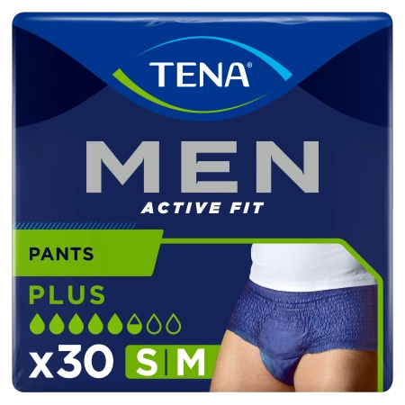 Tena Men Active Fit Pants, majtki chłonne, rozmiar S/M, 75-105 cm, Plus, 30 sztuk