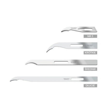 Ostrze do ściągania szwów długie sterylne 100szt stal nierdzewna Swann-Morton