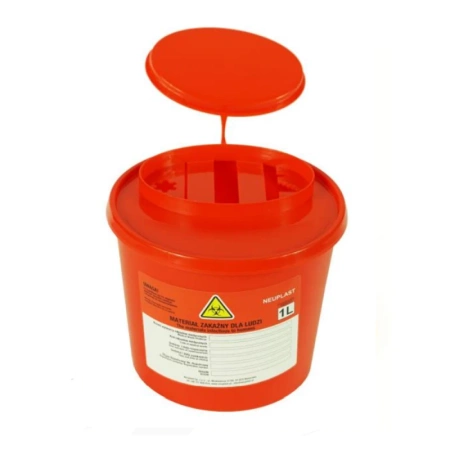 Pojemnik na odpady medyczne 1l czerwony Neuplast 1szt