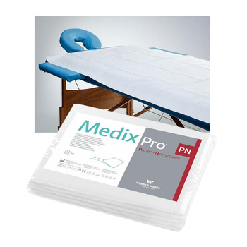 Prześcieradło jednorazowe 77cm x 210cm białe 40g MedixPro 10szt