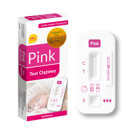 Domowy test ciążowy PINK płytkowy 25 mlU/ml 1szt