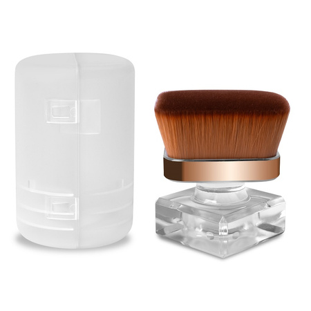 Pędzel do odpylania pyłu w etui, do paznokci, do makijażu, kwadratowy - brown