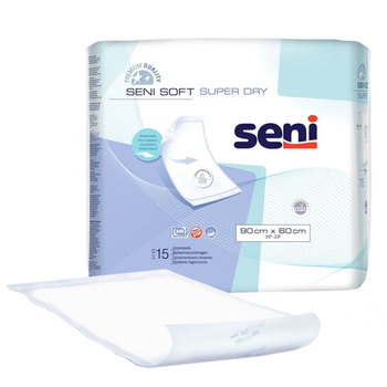 Podkład chłonny oddychający 90cm x 60cm Seni Soft Super Dry 15 szt