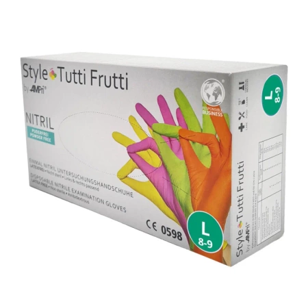 Rękawiczki nitrylowe L kolorowe Ampri Style Tutti Frutti 96sztuk karton 10op