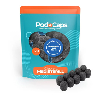 Kapturki Ścierne Clavier, Medisterill do Pedicure, Frezarki PodoCaps 13mm 120 grit - 10szt.
