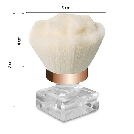 Pędzel do odpylania pyłu w etui, do paznokci, do makijażu, flower - white