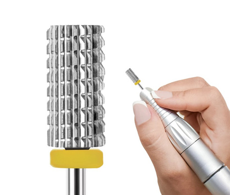 Frez Karbidowy z Węglika Spiekanego, walec 3/32 Large Barrel (XF)-żółty (bardzo delikatny)