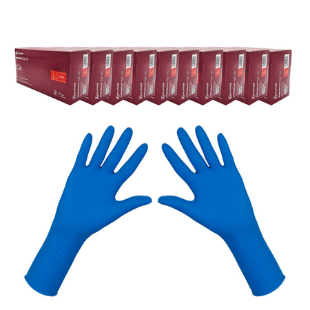 Rękawiczki lateksowe L niebieskie Mercator Ambulance High Risk 50szt karton 10op