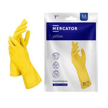 Rękawiczki gumowe M gospodarcze żółte lateksowe Ideall Yellow 1 para