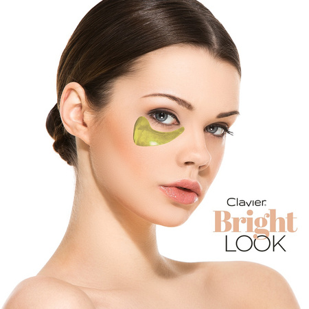 Żelowe płatki pod oczy Bright Look Clavier, gold black pearl, 60szt