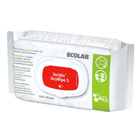 Bezalkoholowe chusteczki do mycia i dezynfekcji powierzchni Incidin OxyWipe S 100 szt flowpack