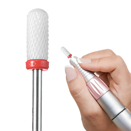 Frez ceramiczny Barrel Ball F - delikatny (czerwony)