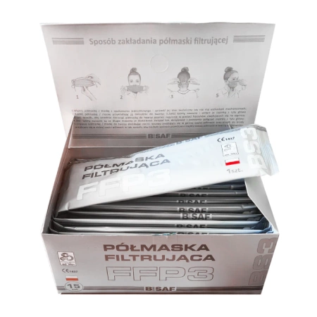 BISAF Półmaska Filtrująca BS3 FFP3 NR biały - wielopak 240szt